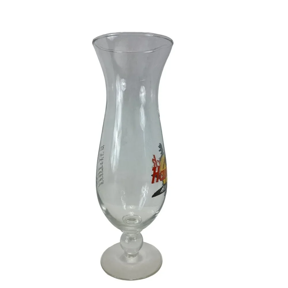 Hard Rock Cafe Hurricane Orlando Cocktail Glass W/Recipe Vintage